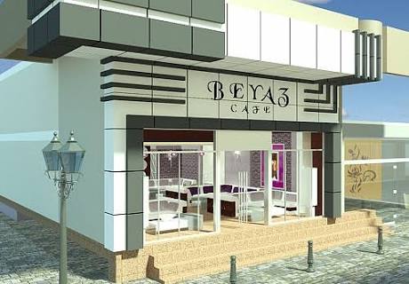 Beyaz cafe — fotoğraf