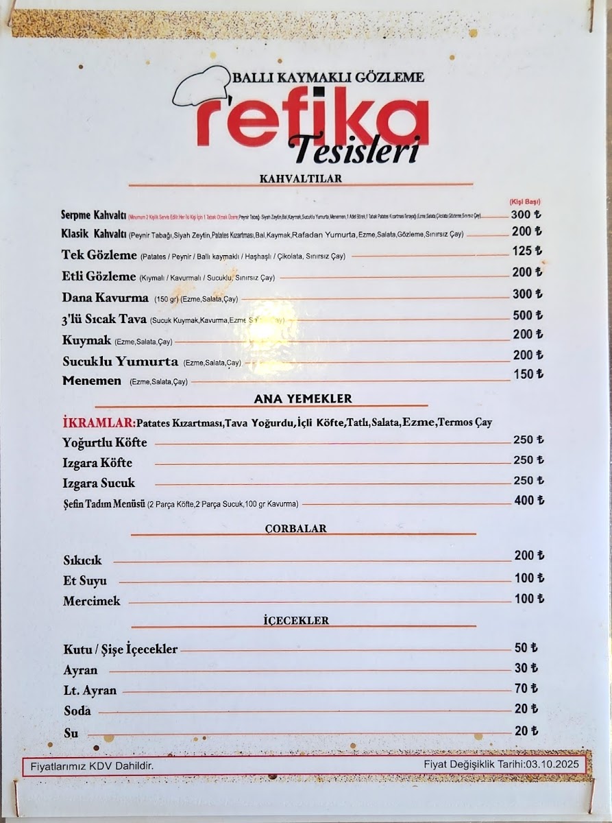 Refika Tesisleri (Ballı Kaymaklı Gözleme) — fotoğraf 4